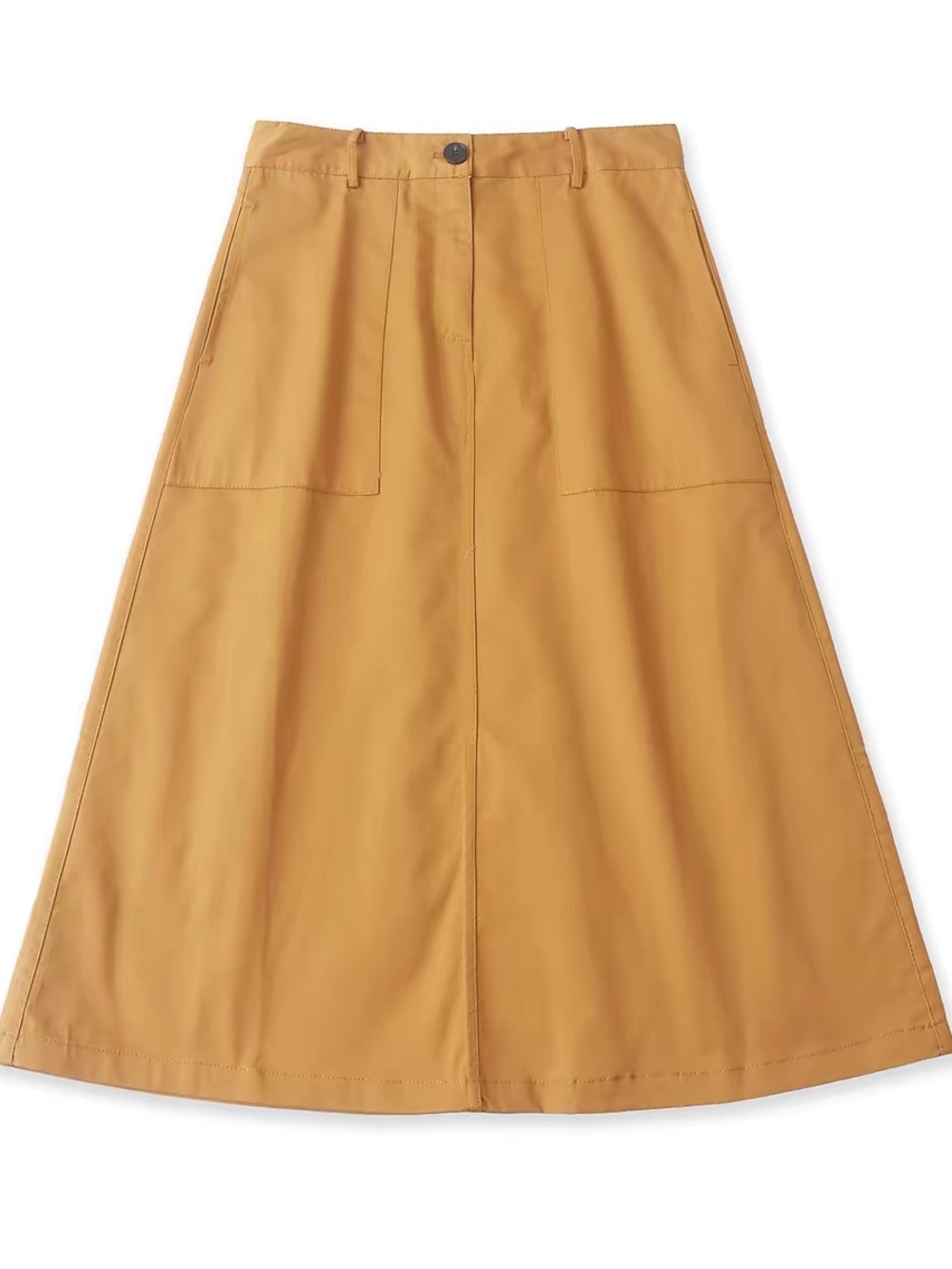 Tan Color A-Line Utility Madi Dress With Pockets - Women XXS